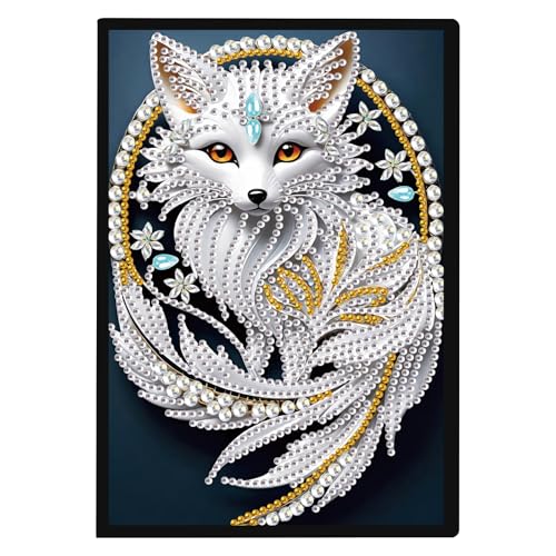 DCIDBEI Diamond Painting Notizbuch A5 Blank Malen nach Zahlen Erwachsene Tagebuch Diamond Painting Notizbücher Bastelset Diamond Painting Anfänger Geschenke Journal Buch Skizzenbuch Fuchs Traumfänger von DCIDBEI