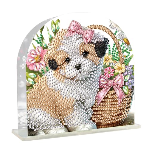 DCIDBEI Diamond Painting Serviettenhalter 15cm x15cm Diamant Painting Serviettenspender für Tisch Küchenzubehör Diamant Malerei Servietten Halterung zum Dekorieren Hund und Blumen DCIDBEI Diamond Painting Serviettenhalter 15cm x15cm Diamant Painting Serviettenspender für Tisch Küchenzubehör Diamant Malerei Servietten Halterung zum Dekorieren Hund und Blumen von DCIDBEI