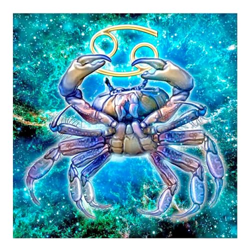 DCIDBEI Diamond Painting Sternchen 40x40cm Erwachsene Sternzeichen Krebs Glitzer Fluoreszierend Groß Diamant Painting von DCIDBEI