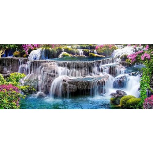 DCIDBEI Diamond Painting Wasserfall 110x50 cm Stickbilder Erwachsene Wasserfall Diamond Painting Landschaften und Natur Diamant Painting Bilder Erwachsene Landschaften Blumen Bastelset Erwachsene von DCIDBEI