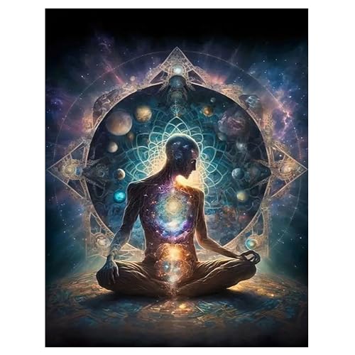 DCIDBEI Groß und Klar Diamond Painting Chakra 40x50cm 5D Diamant Painting Chakra Malen nach Zahlen Chakra Puzzle Buddha Diamond Painting Landschaft und Natur Universum Gottheit Große Liebe Mandala von DCIDBEI
