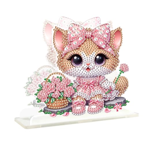 DCIDBEI Serviettenhalter Freistehender 15x15cm Diamant Painting Tischtuchspender Handtuchhalter Serviettenspender Servietten Halterung für Tische Essen Küche Restaurant Picknick Katze von DCIDBEI