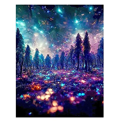 DCIDBEI Square Diamond Painting Landschaft Wald 40x50 cm Diamond Painting Eckige Steine Diamant Painting Bilder Erwachsene Wald 3D AI Diamond Painting Galaxy Universum Mosaik Bastelset Erwachsene von DCIDBEI