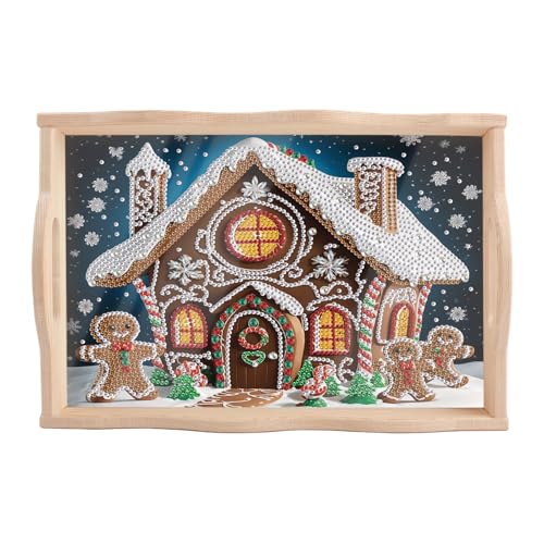 DCIDBEI Weihnachten DIY Diamond Painting Tablett Serviertablett Snackschale 30x20cm Malen nach Zahlen Servierplatte mit Griffen Tablett Küchentablett für Frühstück Tee Couchtisch Lebkuchenhaus DCIDBEI Weihnachten DIY Diamond Painting Tablett Serviertablett Snackschale 30x20cm Malen nach Zahlen Servierplatte mit Griffen Tablett Küchentablett für Frühstück Tee Couchtisch Lebkuchenhaus von DCIDBEI