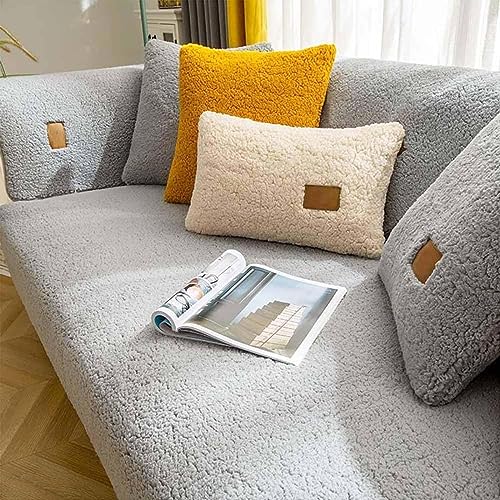 DCIUSTFHE Samt Sofabezug 1 2 3 4 Sitzer, Sofaschoner rutschfest Sofabezug L Form, Sofa überzug Ecksofa Pets Dog, Ultra Weicher Sofaschoner Sofaschutz Überwurfdecke,002,45x45cmpillowcase von DCIUSTFHE