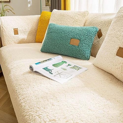 DCIUSTFHE Samt Sofabezug 1 2 3 4 Sitzer, Sofaschoner rutschfest Sofabezug L Form, Sofa überzug Ecksofa Pets Dog, Ultra Weicher Sofaschoner Sofaschutz Überwurfdecke,003,45x45cmpillowcase von DCIUSTFHE