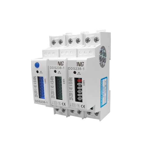 45A 220V 230V 50HZ 60HZ LCD-Anzeige Einphasig Din-Schiene Wattstunden-DIN-Schienen-Energiezähler mit blauer Hintergrundbeleuchtung(Analog) von DCJJLWIG