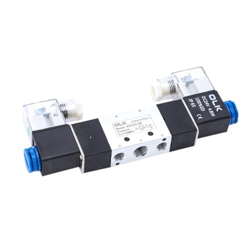 4V120-06 4v220-08 Magnetventil Doppelkopf Doppelsteuerung 5 Wege 2 Positionen Power Down Hold Pneumatisches Wegeventil(4V320-10,AC110V) von DCJJLWIG