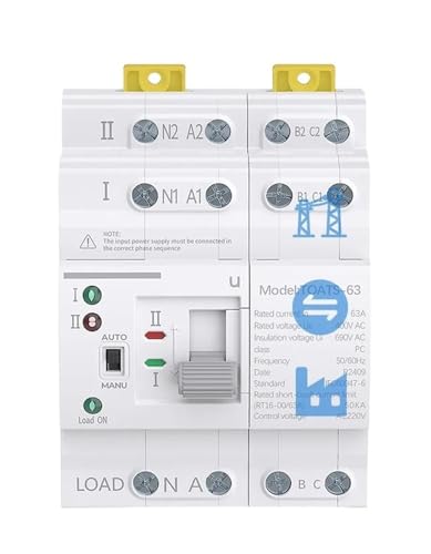 Din Rail 2P 4P ATS Dual Power Transfer Switch Electrical Selector Switches Uninterrupted Power 110V 220V 63A(4P 63A,220V) von DCJJLWIG