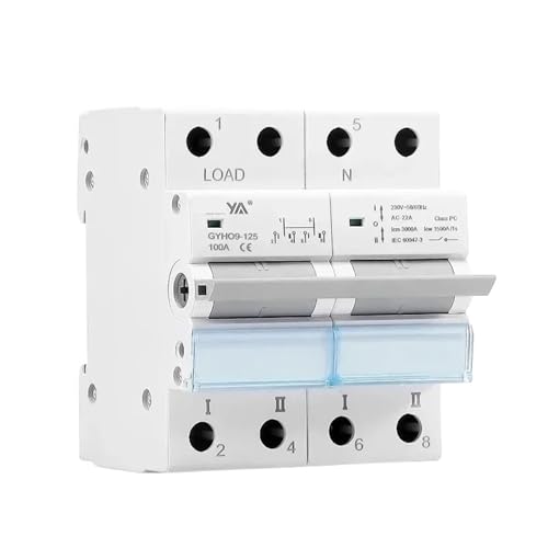 GYHO9 Manual Transfer Switch Design with Indicator 63A 100A 125A MTS Dual Power Manual Conversion Isolating Switch(GYHO9-4P,63A) von DCJJLWIG