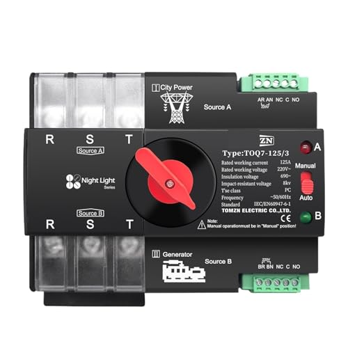 Rail 3 phase ATS 3P 63A 100A 125A 220V 230V Dual Power Automatic Transfer Electrical Selector Switch Uninterrupted(63A) von DCJJLWIG