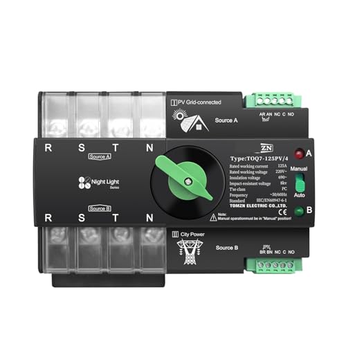 Rail 3 phase ATS 4P 63A 100A 125A 230V Dual Power Automatic Transfer Electrical Selector Switch Uninterrupted TOQ7(63A) von DCJJLWIG