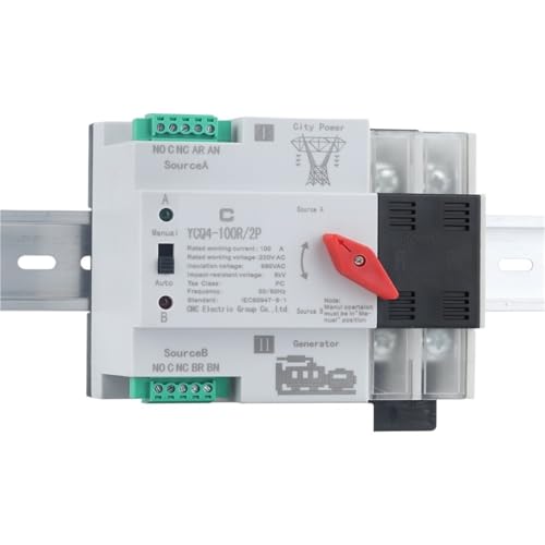 YCQ4-100R 2P/4P Rail ATS Dual Power Automatic Transfer Switch 63A/100A AC230V Switch Power Switching Device(4P,63A) von DCJJLWIG