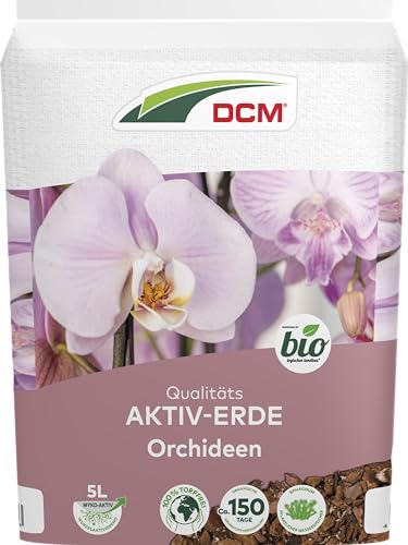 DCM AKTIV-Erde für Orchideen - Spezialerde, perfekt für Orchideen, mit organischem Dünger, Torffrei - 5 L von DCM