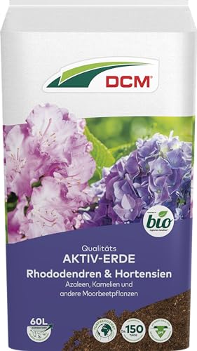 DCM AKTIV Erde Rhododendren & Hortensien - Spezialerde - für Moorbeetpflanzen & säureliebende Pflanzen - Mit organischem Dünger - Mit Mykorrhiza-Pilzen - Torfreduzierte Pflanzenerde - Bio - 40 L DCM AKTIV Erde Rhododendren & Hortensien - Spezialerde - für Moorbeetpflanzen & säureliebende Pflanzen - Mit organischem Dünger - Mit Mykorrhiza-Pilzen - Torfreduzierte Pflanzenerde - Bio - 40 L von DCM