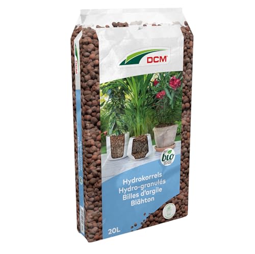 DCM Hydrokorn 20 Liter - Reine Tonkörner für optimale Drainage und Dekoration im Bio-Gartenbau von DCM