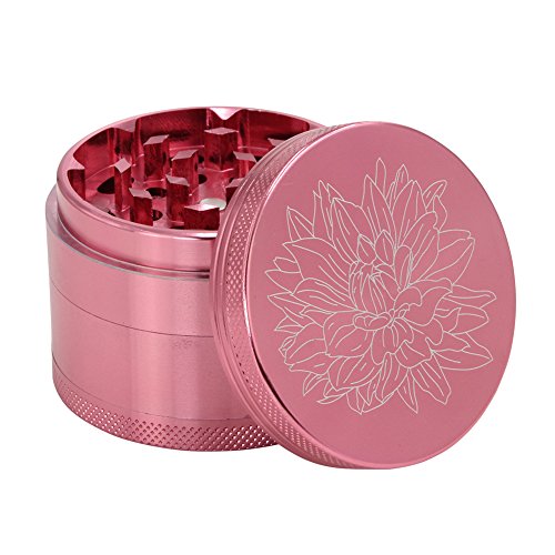 DCOU Premium Grinder Cruncher Bruchfester Aluminium Grinder Crusher Gewürze Schleifer mit Blumen auf dem Deckel Magnetisch Ø55mm Metall Spices Grinder 4 Teilig DCOU Premium Grinder Cruncher Bruchfester Aluminium Grinder Crusher Gewürze Schleifer mit Blumen auf dem Deckel Magnetisch Ø55mm Metall Spices Grinder 4 Teilig von Dcou