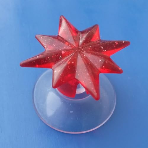 DCP Quality 1-100 Saugnäpfe mit Sternkappe rot und Schlitz Ø 20mm für eine stimmungsvolle Fensterdekoration mit Lichterketten Strohsternen Weihnachtsschmuck UVM. (100) von DCP Quality