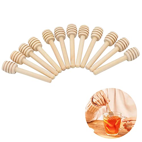 DCQQ 20 Stücke Holz Honiglöffel Spiral Honig Dipper Honigstab Honigspirale Rührstab Stick 10 cm für Haushalt Weihnachten Hochzeit Geburtstag Dispense Jam Sirup Rühren, fengmibang10cm von DCQQ