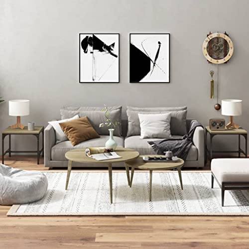 DCRAF Furniture Home Tools Beistelltische, Sonoma-Eiche, 40 x 40 x 35 cm, Holzwerkstoff, 2 Stück von DCRAF