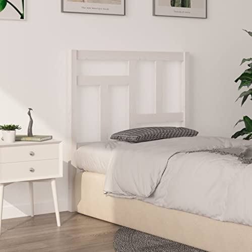 DCRAF Furniture Home Tools Bett Kopfteil Weiß 80,5x4x100cm Massivholz Kiefer von DCRAF