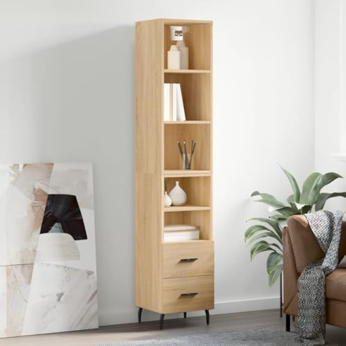 DCRAF Furniture Home Tools Highboard Sonoma Eiche 34,5x34x180 cm Holzwerkstoff von DCRAF