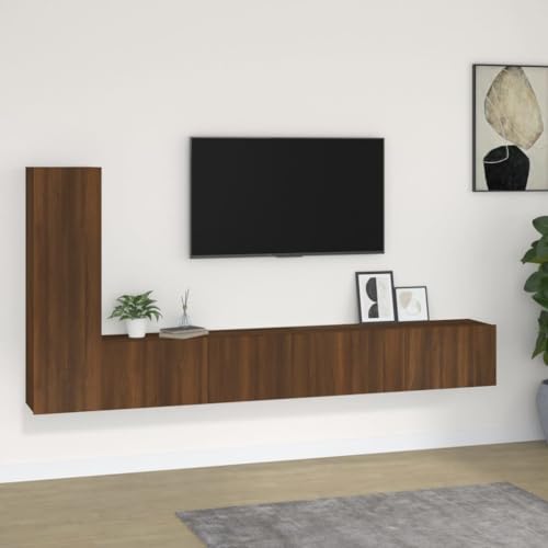 DCRAF Furniture Home Tools TV-Schrank-Set, 3-teilig, Braun Eiche, Holzwerkstoff von DCRAF
