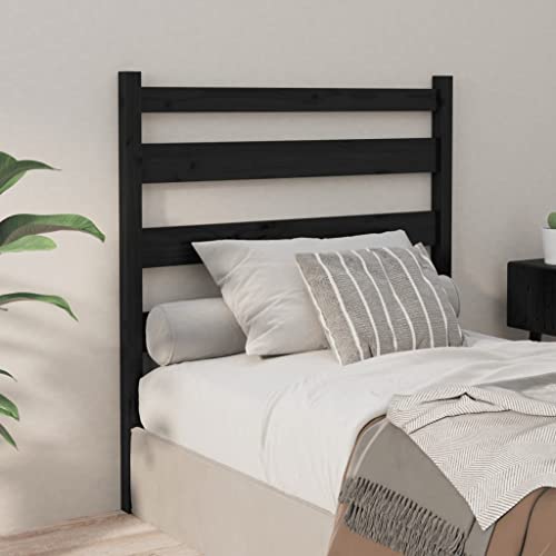 DCRAF Home Produkte-Bett Kopfteil schwarz 96x4x100cm Massivholz Kiefer von DCRAF