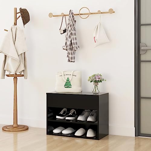 DCRAF Möbelset Schuhbank schwarz 60x30x45cm Holzwerkstoff von DCRAF