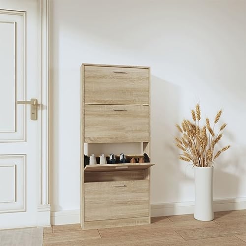 DCRAF Möbelset Schuhschrank Eiche 59x17x150cm Holzwerkstoff von DCRAF