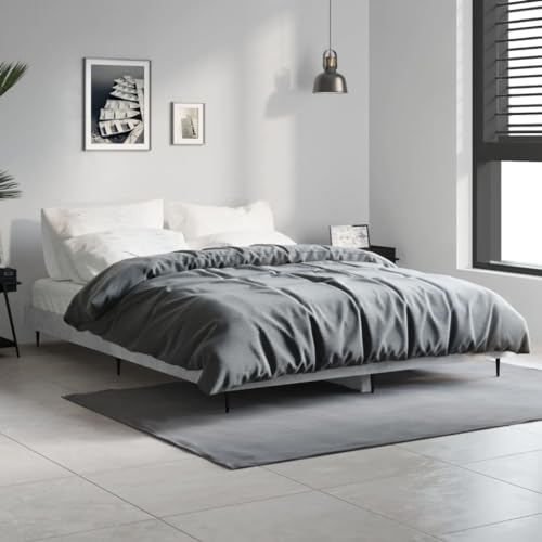 DCRAF Nice Beds & Accessories Betten & Bettrahmen Bettgestell Beton Grau 140x190 cm Holzwerkstoff von DCRAF