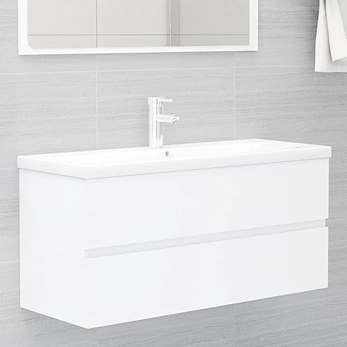 DCRAF Nice Nice Sets Badezimmer Nice Sets Waschbeckenunterschrank Weiß 100x38,5x45cm Holzwerkstoff von DCRAF
