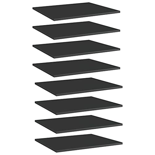 DCRAF Nice Shelving-Bookshelf Boards 8 pcs High Gloss Black 60x50x1.5cm Engineered Wood von DCRAF