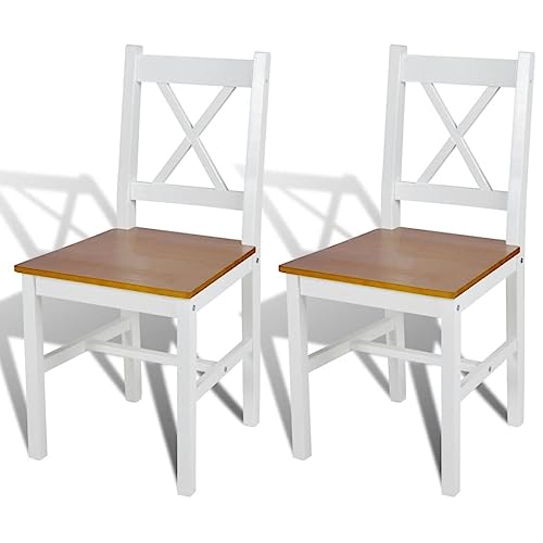 Furniture Home Tools Esszimmerstühle, Kiefernholz, Weiß, 2 Stück von DCRAF