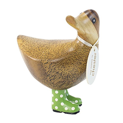 DCUK - Natürliche Welly Walking Ducky – Grün mit weißen Punkten von DCUK