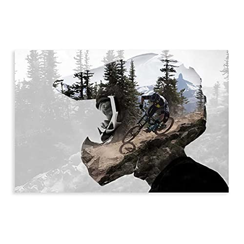 Mountainbike Fotografie Toughest Challenge MTB Ride Poster Leinwand Poster Schlafzimmer Dekor Sport Landschaft Büro Zimmer Dekor Geschenk ungerahmt: 40 x 60 cm von DCVGH