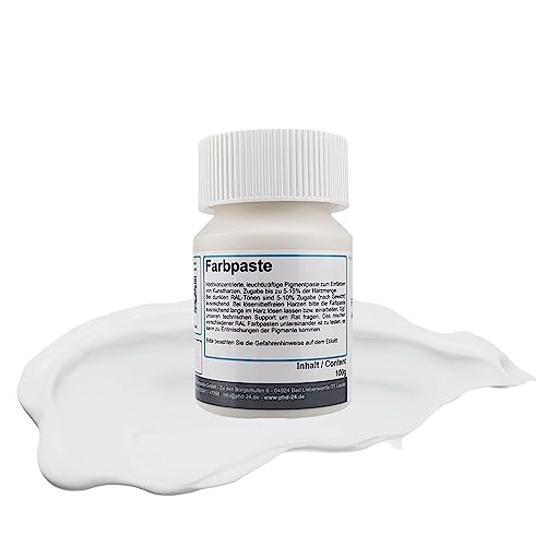 DD Composite Farbpaste 100g signalweiß RAL 9003 Pigment hochkonzentriert für Kunstharze Epoxidharz Resin Polyesterharz Gießharz farbintensiv deckend von DD Composite