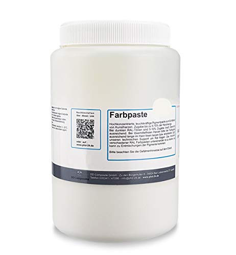 DD Composite Farbpaste 1kg signalweiß RAL 9003 Pigment hochkonzentriert für Kunstharze Epoxidharz Resin Polyesterharz Gießharz farbintensiv deckend von DD Composite