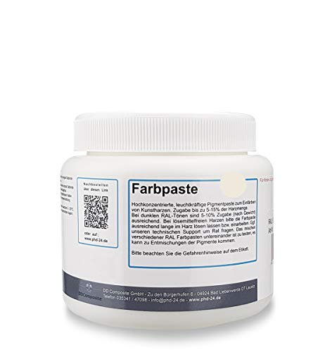 DD Composite Farbpaste 500g signalweiß RAL 9003 Pigment hochkonzentriert für Kunstharze Epoxidharz Resin Polyesterharz Gießharz farbintensiv deckend von DD Composite