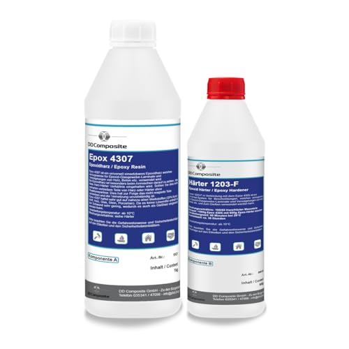 DD Composite Epoxidharz 4307 mit Härter 1203-F Laminierharz für Beschichtungen Reparaturen Formenbau hervorragende Haftung auf vielen Untergründen, Epoxidharz Menge:1.6kg DD Composite Epoxidharz 4307 mit Härter 1203-F Laminierharz für Beschichtungen Reparaturen Formenbau hervorragende Haftung auf vielen Untergründen, Epoxidharz Menge:1.6kg von DD Composite
