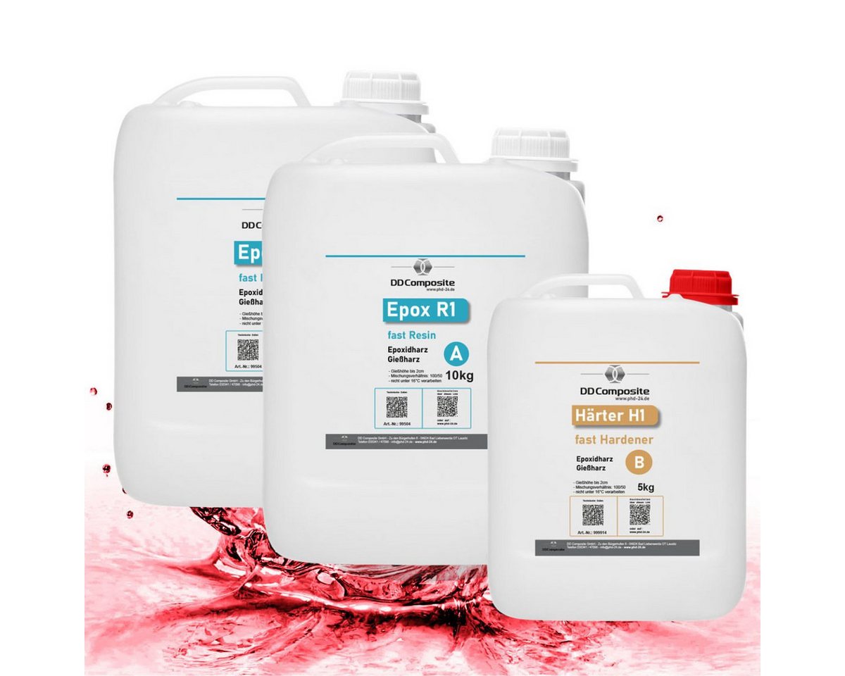 DD Composite Epoxidharz 30kg Epox R1 H1, RED RUBY, 30ml von DD Composite