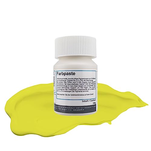 DD Composite Farbpaste 100g schwefelgelb RAL 1016 Pigment hochkonzentriert für Kunstharze Epoxidharz Resin Polyesterharz Gießharz farbintensiv deckend von DD Composite