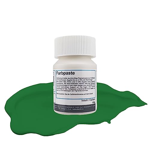 DD Composite Farbpaste 100g smaragdgrün RAL 6001 Pigment hochkonzentriert für Kunstharze Epoxidharz Resin Polyesterharz Gießharz farbintensiv deckend von DD Composite