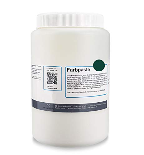DD Composite Farbpaste 1kg moosgrün RAL 6005 Pigment hochkonzentriert für Kunstharze Epoxidharz Resin Polyesterharz Gießharz farbintensiv deckend von DD Composite