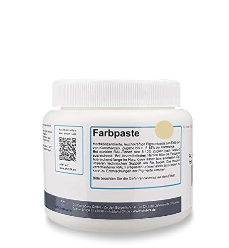 DD Composite Farbpaste 500g elfenbein RAL 1014 Pigment hochkonzentriert für Kunstharze Epoxidharz Resin Polyesterharz Gießharz farbintensiv deckend von DD Composite