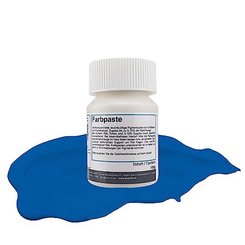 DD Composite Farbpaste RAL-Töne Pigment hochpigmentiert für Kunstharz Epoxidharz Resin kräftig deckend, Farbe:RAL 5015 himmelblau, Gewicht:100g von DD Composite