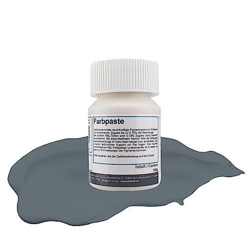 DD Composite Farbpaste RAL-Töne Pigment hochpigmentiert für Kunstharz Epoxidharz Resin kräftig deckend, Farbe:RAL 7031 blaugrau, Gewicht:100g von DD Composite