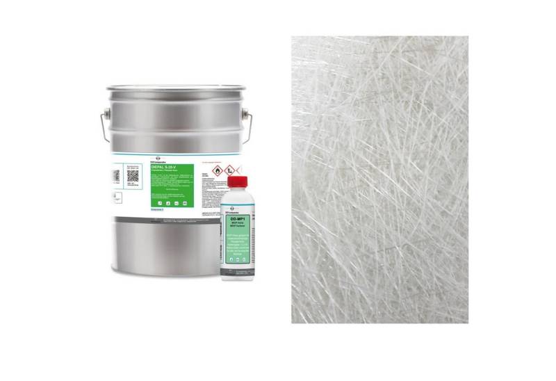 DD Composite Reparatur-Set 5kg GFK Polyesterharz + 4m² Glasfasermatte 450g/m² von DD Composite