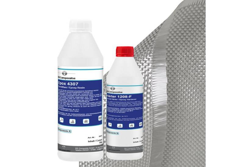 DD Composite Reparatur-Set 750g GFK Epoxidharz + 1m² Glasfilamentgewebe 390g/m² Leinwand von DD Composite