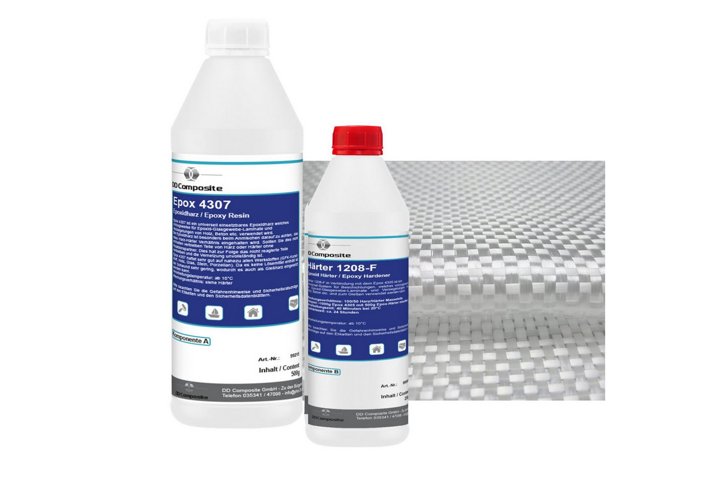 DD Composite Reparatur-Set 750g GFK Epoxidharz + 1m² Rovinggewebe 300g/m² -Leinwand- DD Composite Reparatur-Set 750g GFK Epoxidharz + 1m² Rovinggewebe 300g/m² -Leinwand- von DD Composite